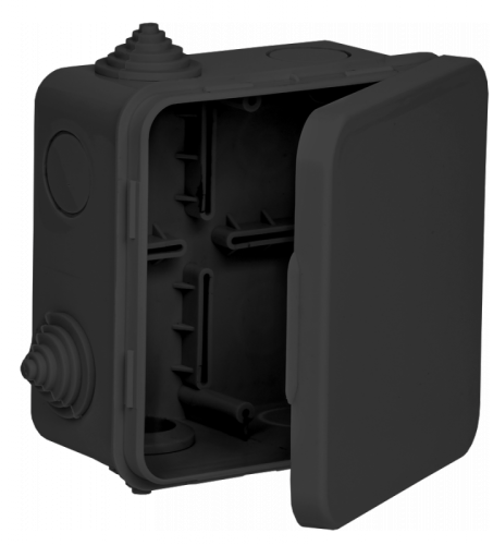 Коробка расп. КМ41256 100х100х50мм о/к IP54 8 вв. черная IEK | код UKO31-100-100-050-K02-54 | IEK