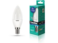 Лампа светодиодная CANDLE Camelion LED8-C35/865/E14 (Эл.лампа светодиодная 8Вт 220В) | код 13370 | Camelion