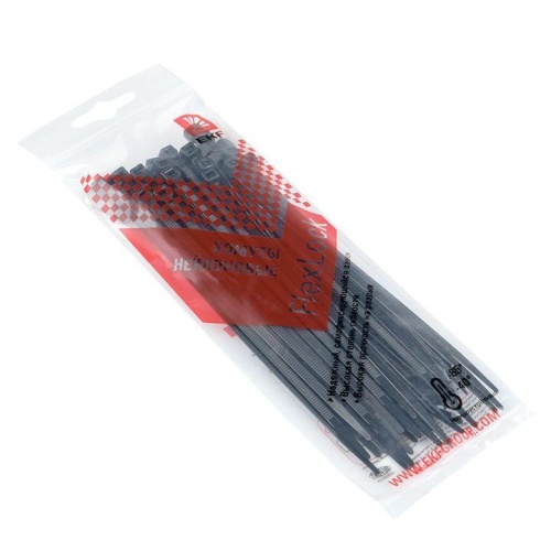 Хомут P6,6 стандартный (ч), 3,6x150 (50шт) FlexLock PROxima | код plc-fl-ctsb-3.6x150-r | EKF Хомут P6,6 стандартный (ч), 3,6x150 (50шт) FlexLock PROxima | код plc-fl-ctsb-3.6x150-r | EKF