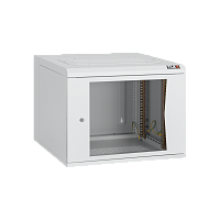 Шкаф настенный двухсекционный 19, 15U, стеклянная дверь, Ш600хВ732хГ620мм, серый | код TWA-156062-G-GY | TLK