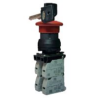 Выключатель Briswik КЕ 212/5м красный 0но+4нз Гриб Ключ с фикс IP66 УХЛ2 10А | код aZ-PV-6Ai-0245 | Briswik