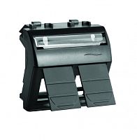 Адаптер для двух информационных разъемов Keystone, черный, 2мод. | код 77614N | DKC