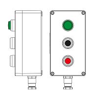 Взрывозащищенный пост управления из полиэстера CPE-P-04-(1xLG(250)-1xP1B(11)-1xP1R(11))-1xKH2MHK(C)1Ex d e IIC Т5 Gb / Ex tb IIIC T9 | код 2231.041.22.120Q | DKC