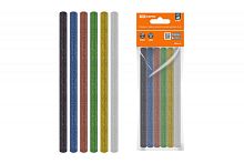 Клеевые стержни универсальные цветные с блестками, 11 мм x 100 мм, набор 6 шт, Алмаз TDM | код SQ1024-0519 | TDM
