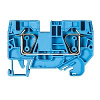 Проходная клемма, тип фиксации провода: пружинный, номинальное сечение: 6 мм кв., 41A, 800V, ширина: 8 мм, цвет: синий, тип монтажа: DIN 35 | код 56.706.0055.6 | Wieland