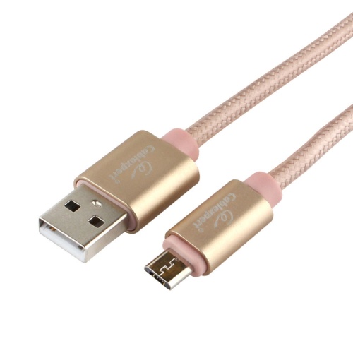 Кабель USB 2.0 Cablexpert CC-U-mUSB01Gd-1M, AM/microB, серия Ultra, длина 1м, золотой, блистер | код CC-U-mUSB01Gd-1M | Cablexpert