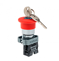 Кнопка грибовидная возврат поворотом, 1NC, красный, O40 мм, ключ Ronis 455, мет. MTB2-BSZ1214 | код 58185| MEYERTEC