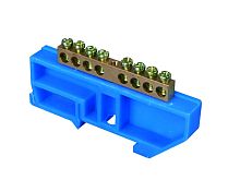 Шина N ноль на DIN-изол ШНИ-8х12-14-Д-синий HLT | код 081-03-131 | HLT