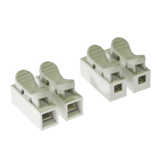 Самозажимная клемма RUICHI 021-2, 2-х проводное соединение, 10 А, 1…6 мм?, PA66, нержавеющая сталь | код 108453 | Ruichi