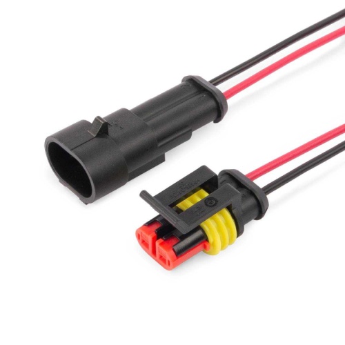 Разъем герметичный автомобильный РГА-2П с проводом | код 89507 | КВТ Разъем герметичный автомобильный РГА-2П с проводом | код 89507 | КВТ