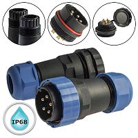 Разъём герметичный SZC28 5P-F-M, 5 контактов | код 106684 | SZC