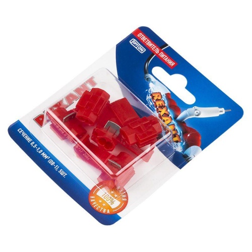 Ответвитель питания 0.5-1.0 кв мм (ОВ-1 ЗПО-1 0,5-1,5) красный, в упак. 5 шт., REXANT | код 06-0426-A | REXANT