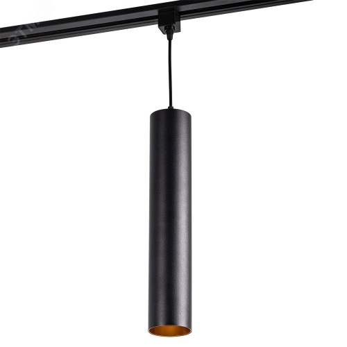 Светильник светодиодный трековый на шинопровод ДПО-10Вт 3000К 600х80 корпус алюминий черный на подвесе 1м IP40 | код 5035355 | JazzWay