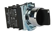 Переключатель PB1S, черный, I-0-II, фиксация, 2NO, 6A 230VAC/24VDC, без подсветки, 22mm, IP65 | код PB1S-20XS6/K | АРТ