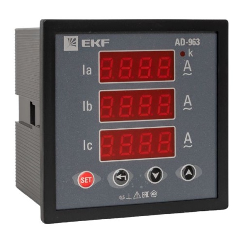 Амперметр AD-963 цифровой на панель (96х96) трехфазный PROxima | код ad-963 | EKF фото 2 Амперметр AD-963 цифровой на панель (96х96) трехфазный PROxima | код ad-963 | EKF фото 2