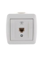 Розетка телефонная 1-м ОП Ната RJ11 бел. LEZARD 710-0200-137