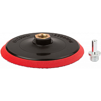 Диск шлифовальный с липучкой, гайка М14 + переходник для дрели, 125x10 мм | код 39621М | FIT