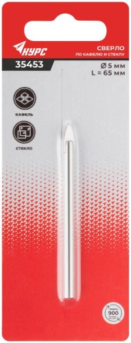 Сверло по кафелю, стеклу 5х65 мм | код 35453 | FIT фото 3