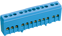 Шина PE земля в корп изол на DIN-рейку ШНИ-6*9-15-К-синий HLT | код 081-05-014 | HLT