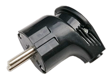 Вилка угловая с заземлением 16А черная 4210 IN HOME | код 4690612009049 | IN HOME