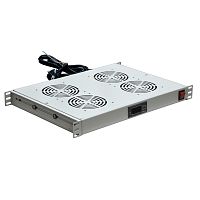 19 Вентиляторный модуль с термостатом 1U с 4-мя вентиляторами | код 04-2605 | REXANT