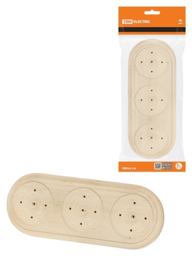 Накладка на бревно деревянная универсальная овал НБУ 1Пх3 92х243 мм, береза TDM | код SQ1821-0422 | TDM