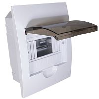 Распределительный щит RUICHI ЩРВ-П-6 встраиваемый, прозрачный, чёрная дверь, IP40 | код 115595 | Ruichi