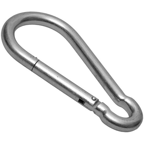 Карабин стальной оцинкованный RUICHI DIN 5299С, 8х80х9 мм, 2.3 кН, сталь оцинкованная | код 110898 | Ruichi