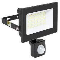 Прожектор светодиодный СДО-3004 50Вт 6500К IP54 с инфракрасным датчиком движения | код FLL-3004-50D-6500 | EKF