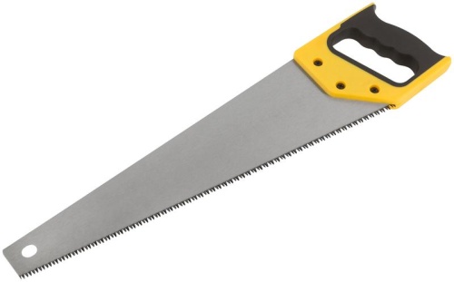 Ножовка по дереву средний каленый зуб 7 ТPI 3D заточка пласт.прорезиненная ручка профи 450мм FIT 40445