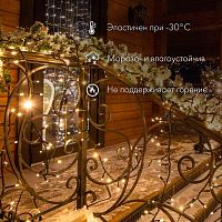 Гирлянда Нить 10 м, постоянное свечение, черный ПВХ, 230 В, белый | код 305-175 | Neon-Night