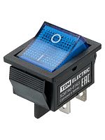 KCD4-201N 250В AC/DC, 2P, 16А, (4с), ON-OFF, черный корпус, синяя клавиша c LED подсветкой TDM | код SQ0746-0163 | TDM