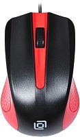 Мышь Оклик 225M черный/красный оптическая (1200dpi) USB для ноутбука (3but) | код 288237 | Oklick