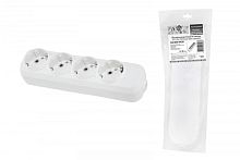 Колодка розеточная 4 гнезда 2П+3 16А 250В белая серии Народная | код SQ1806-0420 | TDM НАРОДНЫЙ