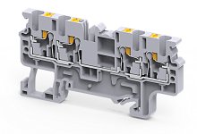 Клемма проходная CP2.5/4 /5x74,7mm, push-in, 4 присоед., 2,5(max 4)mm2, 24A, 1000V, серая | код CP2.5/4 | Connectwell