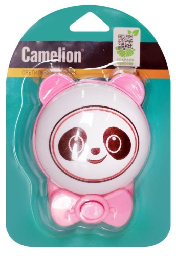 Светильник светодиодный NL-253 "Панда с бантиком " LED ночник с выкл. смена цветности свечения 220В Camelion 15006