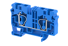 Клемма проходная пружинная 10 мм2, на 3 подключения, синяя SQ10-1X2-BLUE | код 2105050001 | Elmex