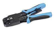 Cabeus HT-2008AR Инструмент обжимной для RJ-45 (8р8с), RJ-11/12 (6р6с, 6р4с, 6р2с), 4р4с, 4р2с, профессиональный, с храповым механизмом | код 7824c | Cabeus
