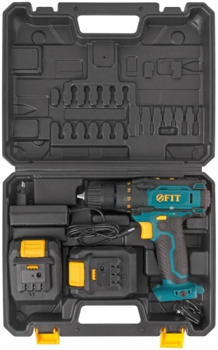 Дрель-шуруповерт аккумуляторная 14.4В 0-450/1550об/мин 23Нм 2 (Li-Ion) 1.3А.ч FIT 80198 фото 8