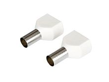 Наконечник штыревой втулочный изолированный (двойной) Ншви(2) 10-14 белый HLT | код 084-04-67 | HLT