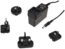 Медицинский адаптер настенный со сменной вилкой, AC-DC, 30Вт, вход 80...264B AC 47...63 Гц, выход 12B/2.5A, изоляция 4000В AC, 75.5x39.1x56.2мм, -25...+50С, выходной разъем 11, диам. 5.5х2.1мм | код GEM30I12-P1J | MeanWell