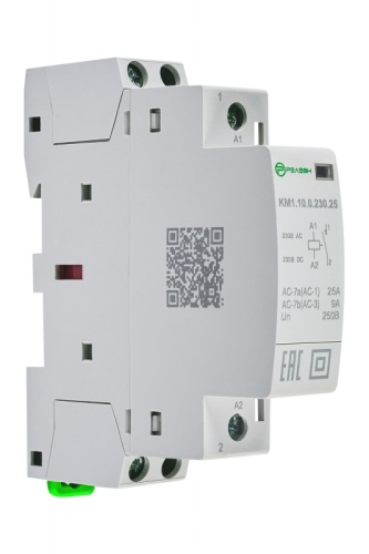 KM1.10.0.230.25 Модульный контактор 1НО контакт 25А (~/= 230В AC/DC) | код KM110023025 | РЕЛЕОН KM1.10.0.230.25 Модульный контактор 1НО контакт 25А (~/= 230В AC/DC) | код KM110023025 | РЕЛЕОН
