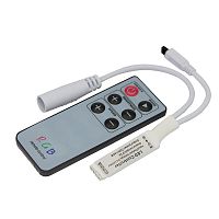 LED RGB мини контроллер инфракрасный (IR) 6 кнопок 12-24 V/6 А LAMPER | код 143-106-1 | LAMPER