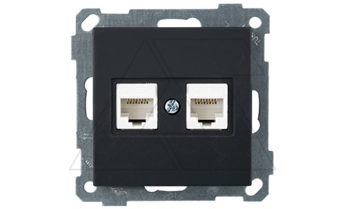 21 - Розетка 2хRJ-45 кат. 5e UTP, черный мат | код 2100-138-0184 | Mutlusan 21 - Розетка 2хRJ-45 кат. 5e UTP, черный мат | код 2100-138-0184 | Mutlusan