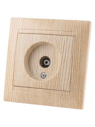 Розетка телевизионная простая (0-2400МГц, мама) сосна Лама TDM | код SQ1815-0317 | TDM Розетка телевизионная простая (0-2400МГц, мама) сосна Лама TDM | код SQ1815-0317 | TDM