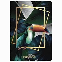 Тетрадь 40 л. в клетку обложка SoftTouch, фольга, бежевая бум. 70 г/м2, сшивка, А5 (147х210 мм), ТУКАН, BRAUBERG, 403775 | код 403775 | BRAUBERG