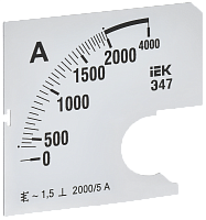 Шкала смен. для амперметра Э47 2000/5А-1,5 72х72мм IEK | код IPA10D-SC-2000 | IEK
