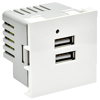 PRIMER РКЮ-23-40-П Розетка USB A+A 4,2А (2 мод.) бел. IEK | код PR-KK40D-RU-0-2-AA-K01 | IEK
