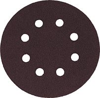 Круги шлифовальные с отверстиями (липучка), алюминий-оксидные, 125 мм, 5 шт Р 100 | код 39665 | FIT