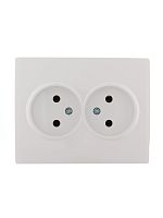KARINA Розетка двойная б/з керамика белая (10шт/120шт) | код 707-0200-128 | Lezard